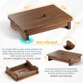 thumbnail image 4 of Wooden Step Stool, One Step Stool for Adults, Bedside Wooden Stool with 550lbs Capacity, Portable & Non-Slip Heavy Duty Design (Rich Walnut, 3.5in Height), 4 of 15