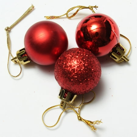 24pcs 3cm Christmas Baubles Ball Ornament Baubles Xmas Tree Plain