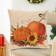 thumbnail image 4 of Fall Pillow Covers 18x18 Inch Set of 2 Vintage Farmhouse Pumpkin Sunflower Bird Throw Pillow Cases, Autumn Thanksgiving Grateful Decoration for Home Decor Cushion Covers, 4 of 7