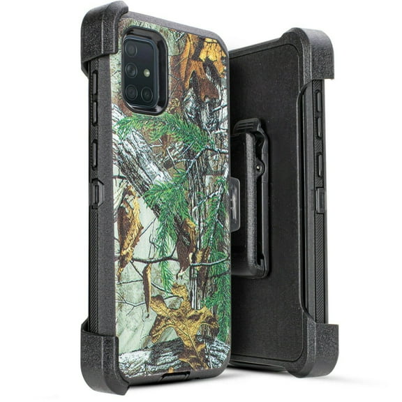 for Samsung Galaxy A71 Heavy Duty Holster Case Phone Case Dual Layer Full-Body Rugged Clear Back Case Drop Resistant Shockproof Case with Built In Screen Protector (Camo)