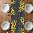 thumbnail image 6 of Farmhouse Rooster Table Runner - 70 Inch Long, Kitchen Dining Table Runner Dresser Scarves, Black Retro Botanical Sunflower Floral Farmhouse Decor for Coffee Tables Wedding Party Banquet, 6 of 8