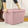 thumbnail image 3 of Sterilite Large Storage Bin, 18 Gallon Plastic Storage Container with Snap-On Lid, Light Pink, 3 of 8