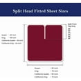 thumbnail image 2 of Top Split California King Sheets Sets For Adjustable Bed - Split Down 34" from The top Split Head California King Size Fits 25-30" Deep Pocket, 1000-TC Egyptian Cotton (Solid, Burgundy), 2 of 4