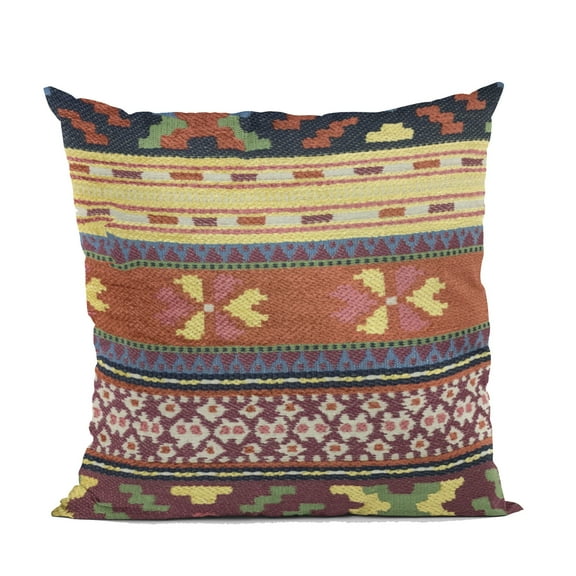 Plutus 20" x 30" Unique Lanes Border Luxury Throw Pillow in Multi-Color