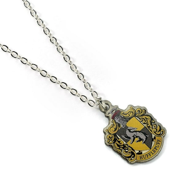 Harry Potter Hufflepuff Crest Silver Plated Necklace