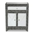 thumbnail image 3 of Baxton Studio Wycliff Industrial Glam and Luxe Silver Finished Metal and Mirrored Glass 1-Drawer Sideboard Buffet, 3 of 7