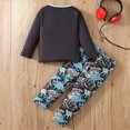 thumbnail image 2 of WXFAZCVU Boys Fall Outfits Dinosaur Print Long Sleeved Top and Pants Trendy Clothing Set Size 7-8 Years, 2 of 4