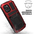 thumbnail image 2 of Compatible avec iPhone 12 Pro Max Pare-Chocs en Métal Étui en Silicone Hybride Militaire Antichoc Robuste avec Protecteur d'Écran Intégré pour iPhone 12 Pro Max (Rouge), 2 of 8