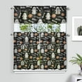 thumbnail image 2 of Halloween Tier Curtains Set of 3 - Spooky Ghost Pumpkin Skull Print Kitchen Window Treatments with Valance, 2 of 6