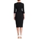 thumbnail image 3 of Vestido de Sheath para mujer INSPIRE CHIC, con cuello barco, mangas 3/4, dobladillo dividido, vestido midi para el trabajo, negro, 3XL, 3 of 6