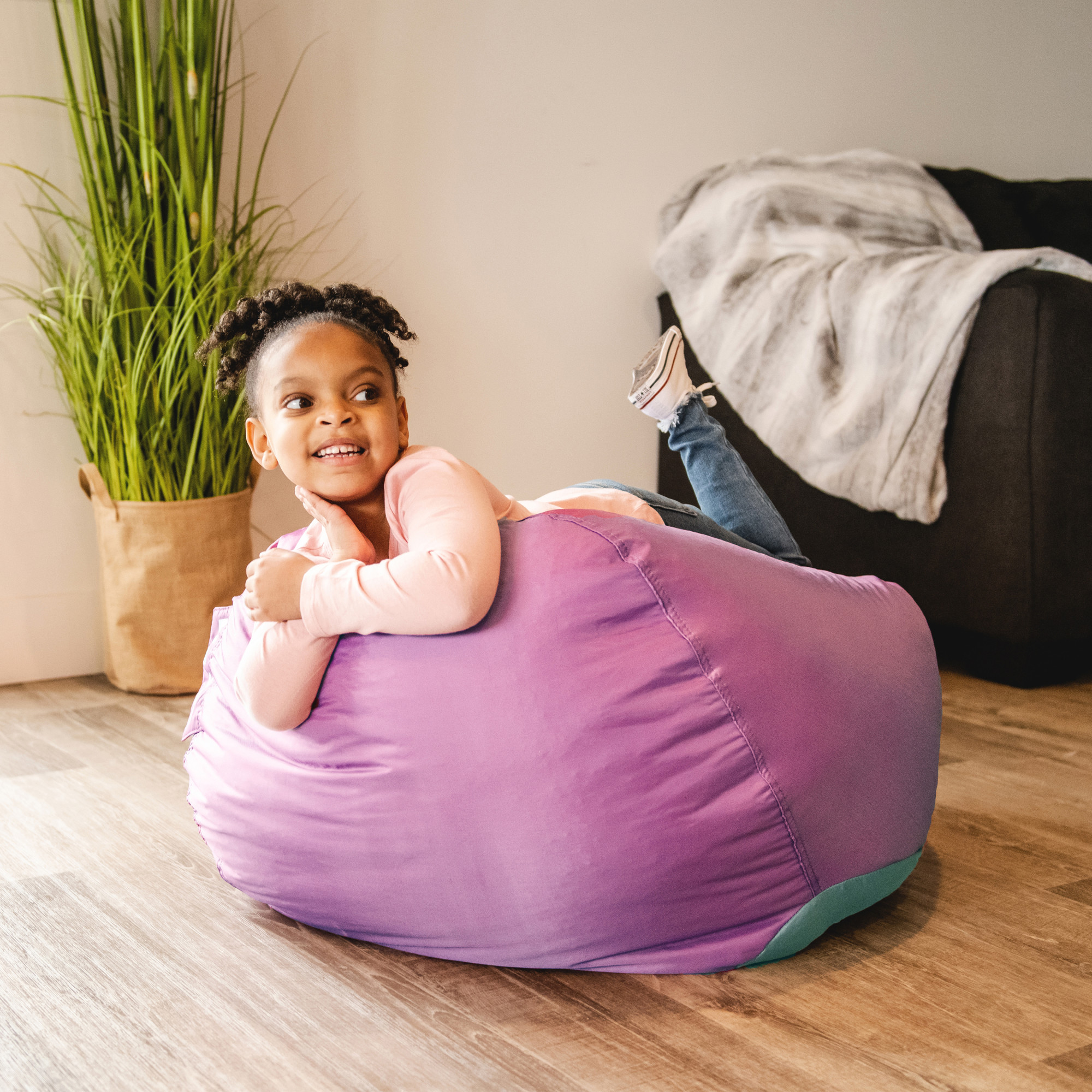 Big Joe Classic Kids Bean Bag Chair, Purple photo 6