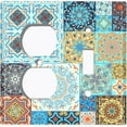 thumbnail image 4 of Metal Light Switch Plate Cover Colorful Multi-Pattern Tile Collage TIL043, 4 of 13