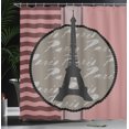 thumbnail image 3 of Ambesonne Paris Shower Curtain, Vintage Eiffel Silhouette, 69"Wx84"L, Rose and Sepia, 3 of 4