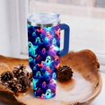 thumbnail image 2 of Ghost Tumbler with Handle and Straw, 40 oz Spooky Stainless Steel Insulated Cup with Lid and Straw,Travel Coffee Mug Water Bottle, Birthday Halloween Mothers Day Gifts for Women, 2 of 7