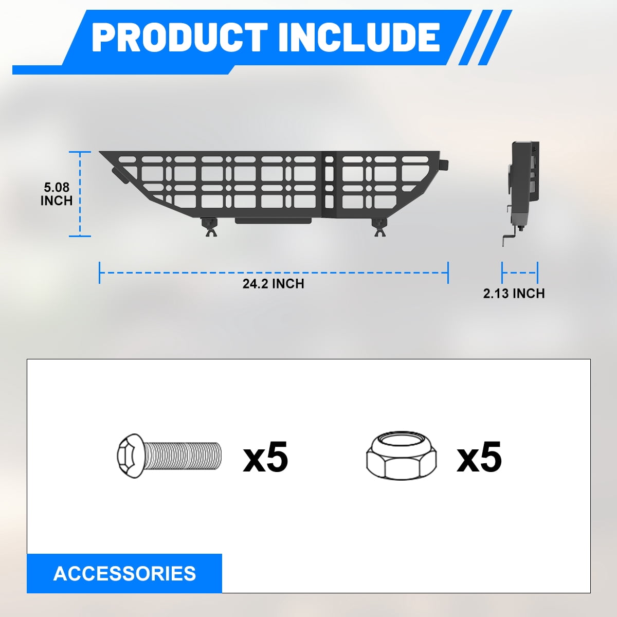 Front Door Pocket Storage Molle Panel Kit for Jeep Wrangler JL 2018-2025,for 2020-2025 Jeep Gladiator JT Steel Plate Material,Snap-In Design,Black Textured Powder Coat