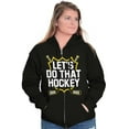 thumbnail image 4 of Let's Do That Hockey Sports Unisex Fleece Graphic Zip Up Hoodie Brisco Brands 2X, 4 of 5