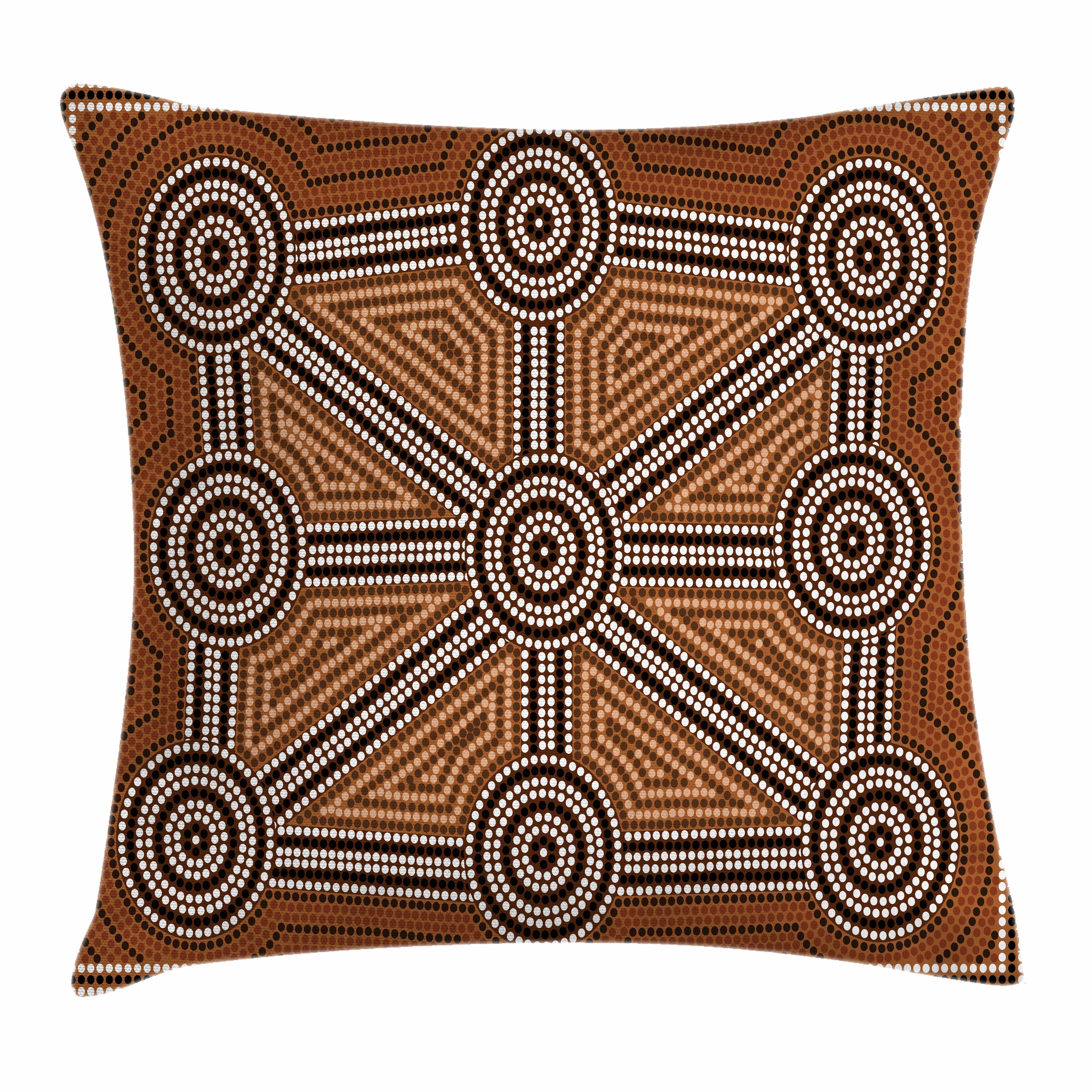Tribal Throw Pillow Cushion Cover, Australian Aboriginal Style Earth