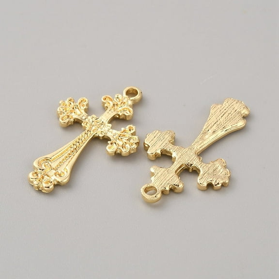 Alloy Pendants Charm Light Gold 32.5x20x2mm Hole: 2mm