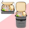Luxja Double-Layer Breastmilk Cooler Bag (Fits 4 Bottles, Up to 9 Ounce), Breastmilk Cooler for Breastmilk Bottles and Accessories (Bag Only), Gray