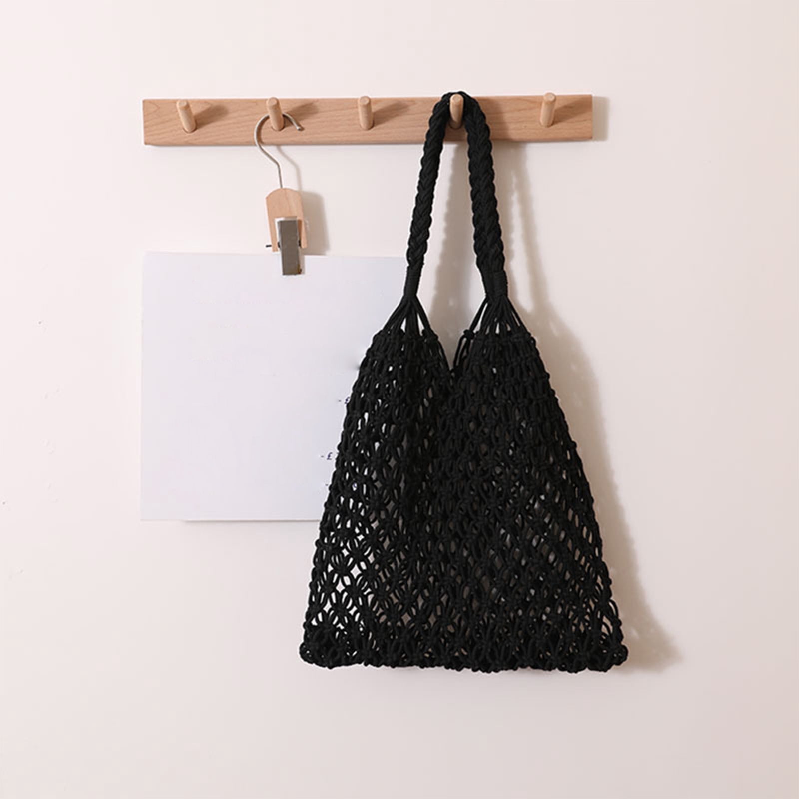 Specollect Clearance 4Pcs Crochet Backpack Flap Drawstring Shoulders Bag Summer Beach Woven Tote Bag, Straw Rattan Raffia Bucket Bag, Handmade Basket Handbag
