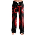 thumbnail image 2 of JULMCOMO Halloween Pajamas Pants for Women Pumpkin Blood Print Drawstring Elastic Waisted Casual Pjs Funny Print Loose Fit Comfy Sleepwear Lounge Pants Black 2XL, 2 of 5