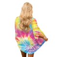 thumbnail image 5 of Trendfront Womens Tie Dye Kimono Cardigan Short Sleeve Open Front Lightweight Loose Fit Casual Summer Beach Vacation Layering Cover Up, 5 of 9