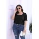thumbnail image 3 of Camiseta negra WIHOLL con cuello cuadrado y mangas con volantes, talla XL, 3 of 4