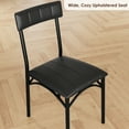 thumbnail image 4 of Dining Chairs Set of 2, Upholstered Dining Chairs with Back, PU Leather Kitchen Dining Chair, Black Chairs for Kitchen, Apartment, Living Room, Comfortable Seat, Easy Assembly, Classic Black, 4 of 9