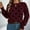 Wine, variant on Juslio Women Sweaters Pullovers Tops for Women Sweaters Crew Neck Long Sleeve Knit Gray