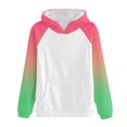 thumbnail image 4 of Bowake Vêtements d'Automne pour Femmes à Manches Longues Dégradé Chandails en Molleton Décontractés Légers Raglan avec Poche, 4 of 5