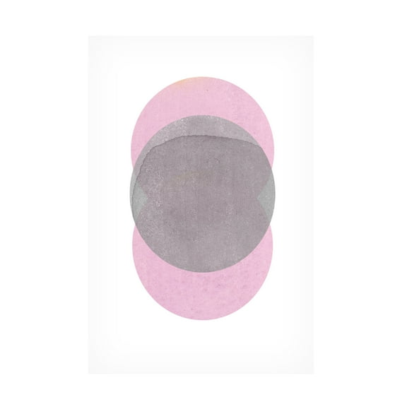 Trademark Fine Art Louise van Terheijden Gray Pink Circles Canvas Wall Art