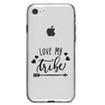 thumbnail image 1 of DistinctInk Clear Shockproof Hybrid Case for iPhone 7 8 SE (2020 Model) 4.7" Screen TPU Bumper Acrylic Back Tempered Glass Screen Protector - Love My Tribe - Black Arrow, 1 of 5