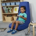 thumbnail image 4 of Factory Direct Partners - 10488-BL -10488 Soft Floor Rocker - Cushioned Ground Chair for Kids Teens and Adults - Great for Reading, Gaming, Meditating, TV - Blue, 4 of 7