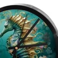 thumbnail image 4 of Sea Horse 9.8 Inches Silent Wall Clock, Round Digital Battery Operated Clock for Bedroom Living Room Kitchen Bathroom Decoration - Easy to Read Large Wall Clocks and Clocks for Walls, 4 of 6