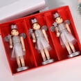 thumbnail image 4 of 3pc 12 Cm Tuerca de Madera Angel Girl Ornaments Muñeca de Navidad Plata, 4 of 9