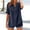 Navy, variant on Women Summer Linen Work Tops Trendy Button Down Plus Size V Neck Boho Clothes Spring Tops for Women