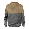 thumbnail image 3 of Men's Fleece Pullover 1/4 Zip Colorblock Sweatshirt Long Sleeve Sweater Sherpa Lined Pullover Thermal Top Workwear Classic Warm Jacket with Pocket Casual Leisure Sweatshirts, 3 of 4