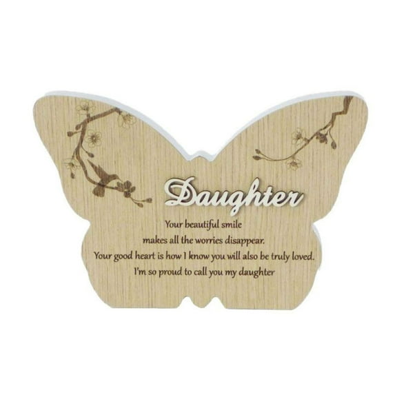 8" Butterfly "Daughter" With Saying Plaque