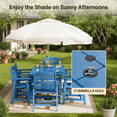 thumbnail image 6 of Aiho 7 Pieces Patio Table and Chairs Set, All-Weather HDPE Outdoor Dining Set with Umbrella Hole & 6 Dining Chairs, Perfect for Garden, Yard, Blue, 6 of 10
