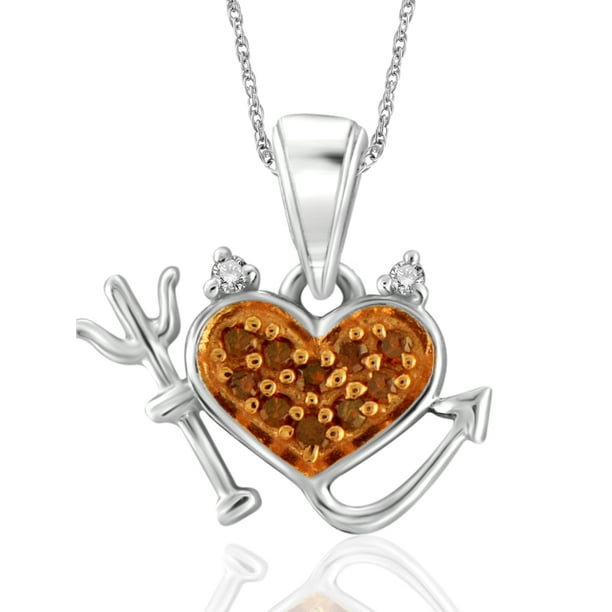 Jewelersclub 1 20 Carat Red And White Diamond Sterling Silver Devil Heart Pendant Com - Devil Heart Pendant Jewelersclub 1 20 Carat Red And White Diamond Sterling Silver Devil Heart Pendant Com - Devil Heart Pendant