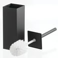 thumbnail image 2 of mDesign Steel Square Toilet Bowl Brush and Holder for Bathroom - Matte Black, 2 of 7