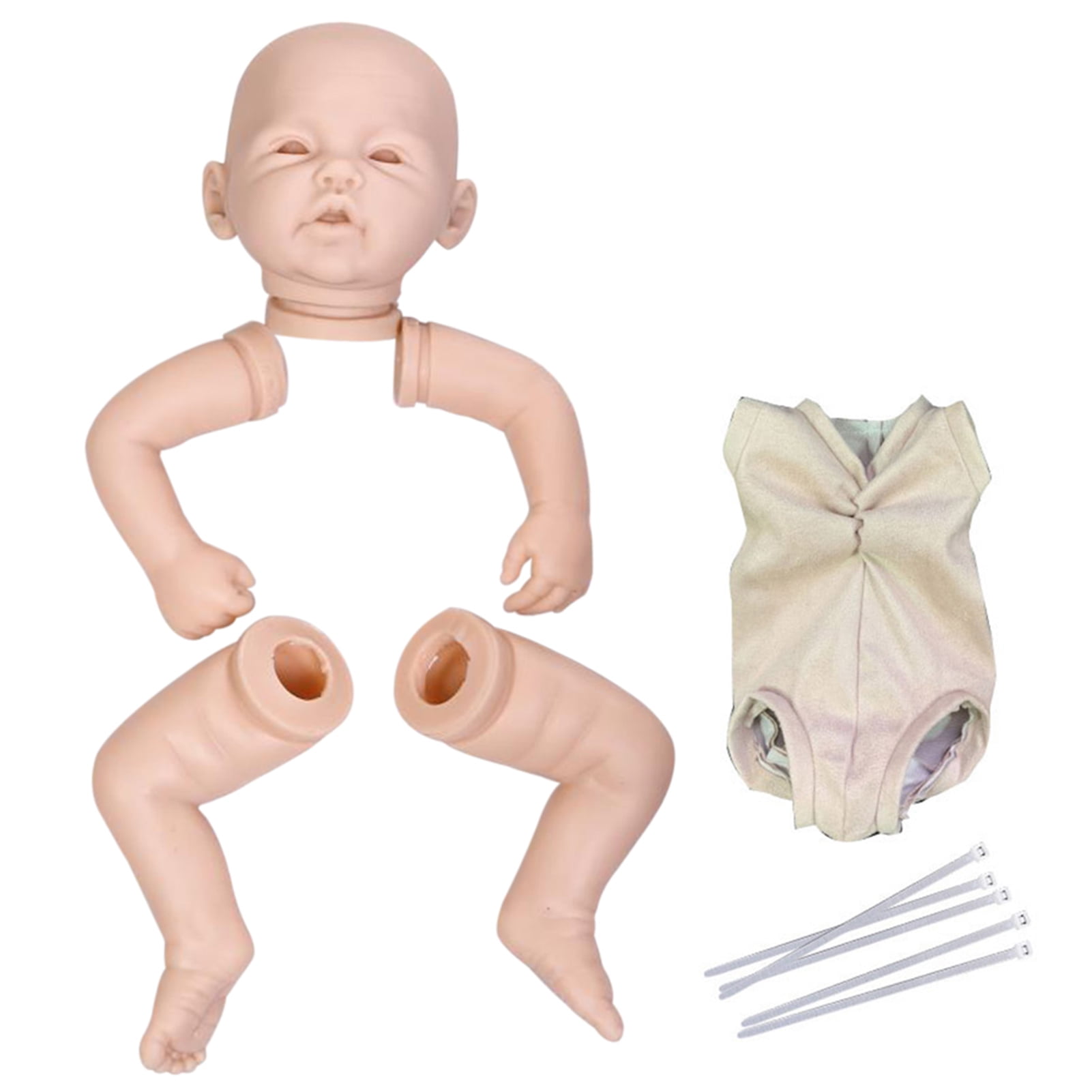 Unpainted 20inches Reborn Baby Doll Kits DIY Vinyl Head 3/4 Limbs Legs