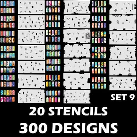 300 Airbrush Nail Art Stencil Designs Set 9 20 Template Sheets 300 Airbrush Nail Art Stencil Designs Set 9 20 Template Sheets Kit Brush Paint