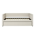 thumbnail image 3 of Dovelina Modern Style Twin Size Upholstered Daybed with Trundle for Guest Room, Small Bedroom, Study Room, Beige, 3 of 14