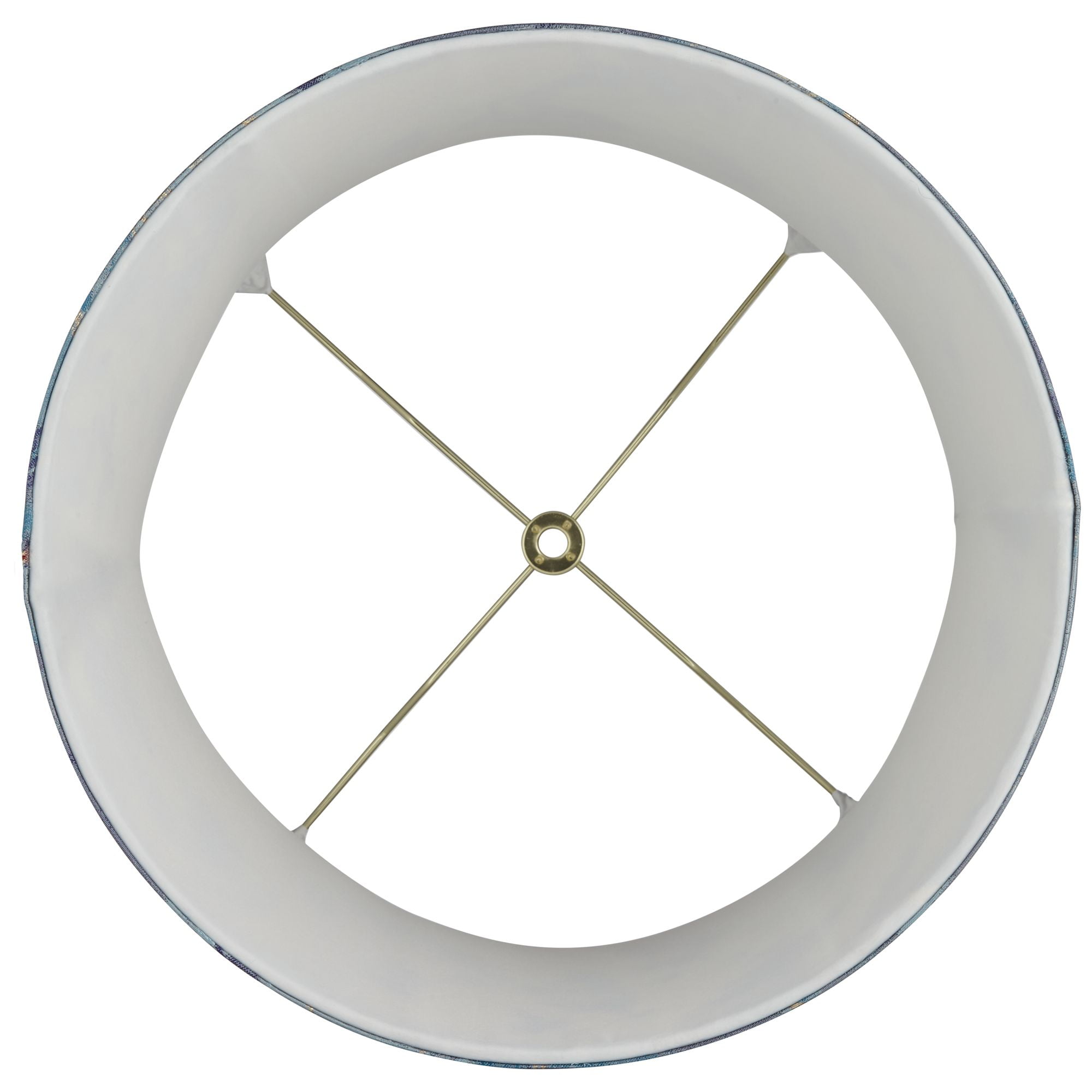 Springcrest 13" Top x 14" Bottom x 10" High x 10" Slant Print Lamp Shade Replacement Saba Blue Drum Softback Washer Harp Finial
