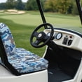 thumbnail image 6 of Pzuqiu Shark Camo Golf Cart Seat Cover Set - Breathable Stretchable Polyester Protector, All-Weather Universal Fit for EZGO, Club Car & Yamaha, 6 of 10