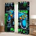 thumbnail image 2 of jejeloiu Pixel Miners Grid Black Out Curtains,Boys Gamepad Console Curtains Pack of 2 (42x63 Each),Teens Video Game Bedroom Curtains For Kids,Microfiber Bedroom Decor, 2 of 6