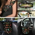thumbnail image 4 of Yuyamidu Dragonfly Car Seat Cover Set of 15 Butterfly Auto Steering Wheel Cover Seat Belt Strap Pads Cup Coasters Trash Bag Air Vent Storage Bag Rearview Mirror Cover Keychain Auto Accessories, 4 of 7