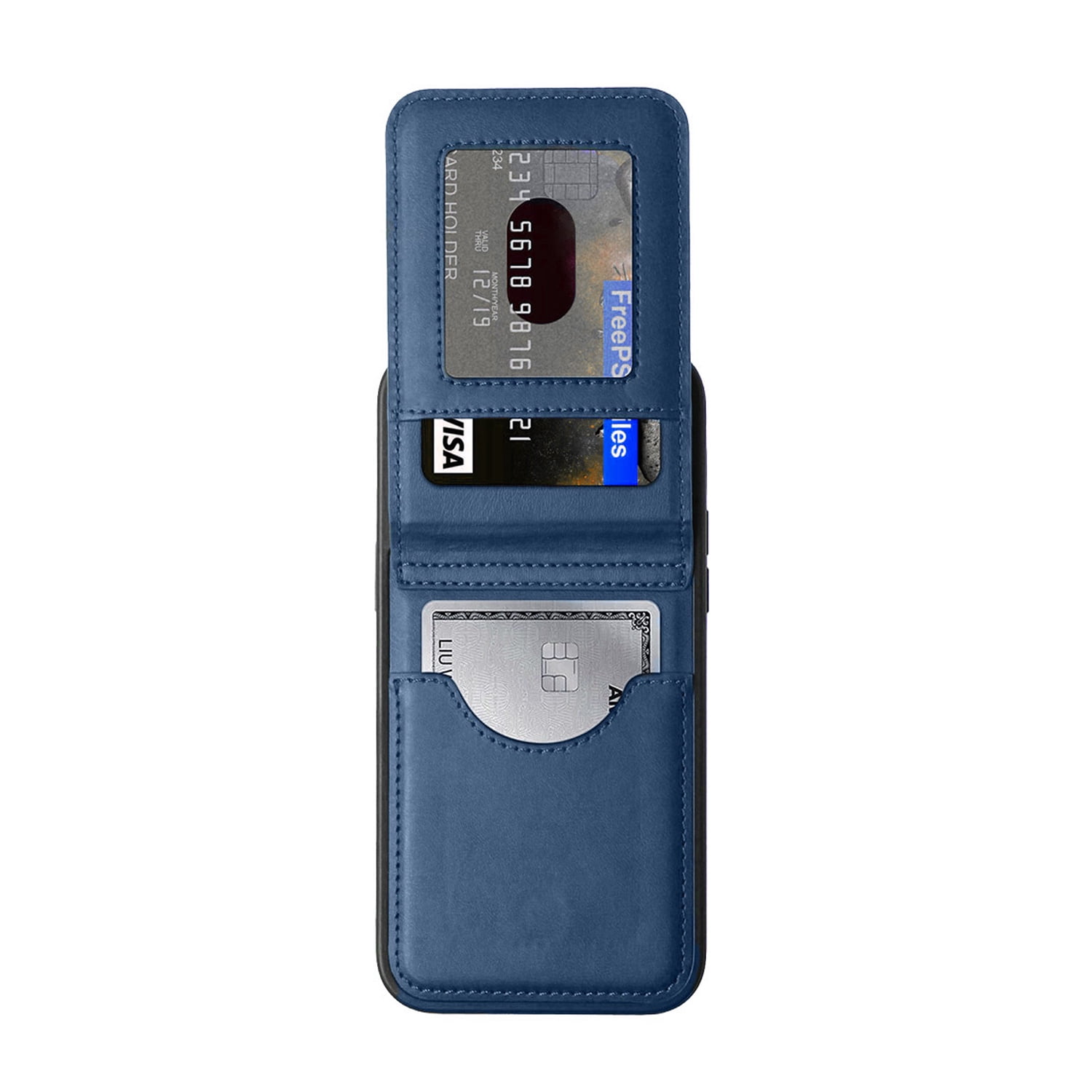 Leather Flip Wallet Cover with Kickstand for iPhone 17 Pro Max - Blue