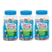 Prebiotic Fiber Plus Probiotic Kids Natural Fruit Flavor Gummies, Digestive Advantage (65 Count in A Bottle) - Supports Digestive & Immune Health*- 3 Packs